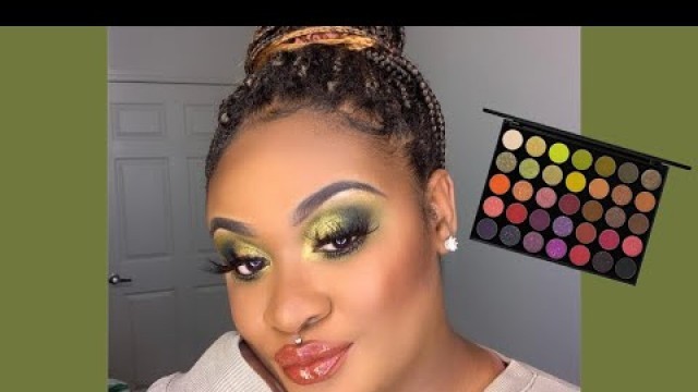 'Olive Green Fall 2020 Makeup Tutorial | Morphe 35M Boss Mood Palette | Brown & Dark Skin Friendly'