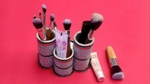 'DIY Desk Organizer- DIY Makeup Organizer- DIY Craft Foam - HANDY DIY MAKEUP STORAGE IDEAS'