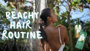 beach hair care routine with aloe shampoo + easy braid hairstyle