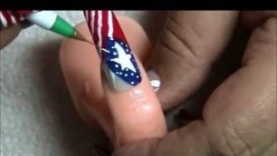 American flag nail art