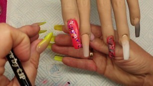 Ombre acrylic nails by Michele