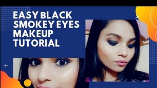 Easy black Smokey eyes makeup tutorial || No foundation makeup look || Smokey eyes using Kajal.