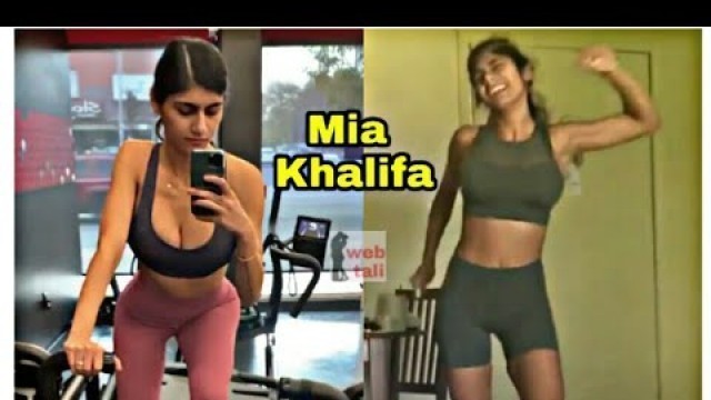 'Mia Khalifa Hot Workout Wardrobe Bikini DownBlouse Videos Songs Scenes Movies'