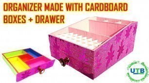 'How to Make Makeup Box with Cardboard  |  VINTAGE DRAW MAKEUP DOOR'