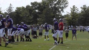Video: Adrian Peterson, Christian Ponder run drills
