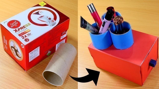 'DIY Makeup Organizer Box | Makeup Storage Craft Ideas - Very Easy'