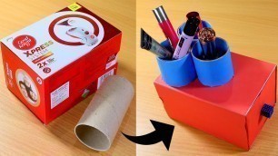 'DIY Makeup Organizer Box | Makeup Storage Craft Ideas - Very Easy'