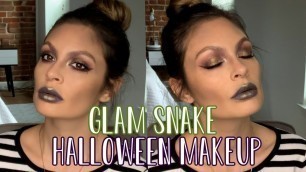 'Glam Snake Halloween Makeup | Reptile Glam Tutorial | Victoria Ashley Vlogtober'