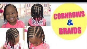 CORNROWS & BRAIDS |NATURAL KIDDIE STYLE 4b-4c hair