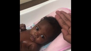 Baby hair wash routine with Jamaican black castor oil (2 months)