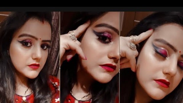 Black red smokey eye makeup tutorial|easy makeup|naina juneja