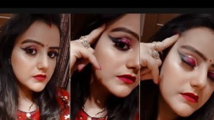 Black red smokey eye makeup tutorial|easy makeup|naina juneja