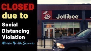 Jollibee Edmonton Inspection Report from Alberta Health Services
