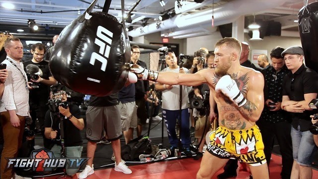 'FULL & UNCUT - CONOR MCGREGOR\'S MEDIA WORKOUT FOR FLOYD MAYWEATHER JR.'