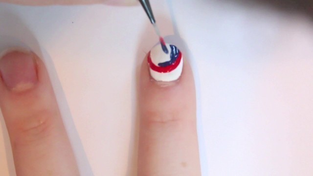 Captain America's Shield Nail Art