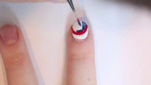Captain America's Shield Nail Art