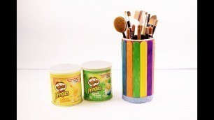 'DIY MAKEUP STORAGE IDEAS with Pringles | Organizer'
