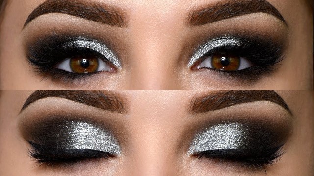 'Classic Black Smokey Eye with Glitter Makeup Tutorial'