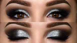'Classic Black Smokey Eye with Glitter Makeup Tutorial'