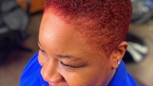 Big chop and color on naturally curly 4c hair