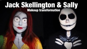 'Easy Jack Skellington & Sally Makeup Look | Halloween Makeup Looks | Easy Makeup Looks'