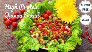 'Quinoa Salad | Vegan | Gluten Free | 2 Minute High Protein Salad | How To Make Quinoa Salad'