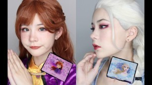 'Elsa & Anna Makeup Transformation using COLOURPOP X FROZEN2 ☁ 艾莎&安娜仿妆（精分现场'