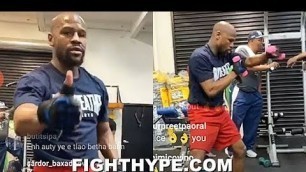 '(WOW!) FLOYD MAYWEATHER TRAINING AGAIN; BACK IN THE GYM PUTTING IN WORK DURING LATE-NIGHT SESSION'