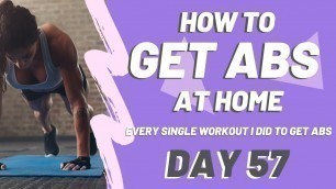 'Get abs at home (arms & abs workout) - DAY 57 - body transformation workout progress video'