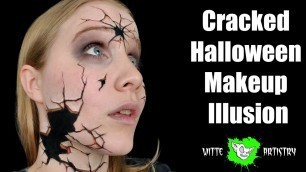 '✅Cracked Face Makeup Illusion- Halloween Makeup Tutorial'