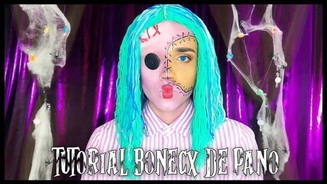 'TUTORIAL BONECX DE PANO MAQUIAGEM DE HALLOWEEN FÁCIL - CREEPY CORALINE INSPO DOLL MAKEUP'