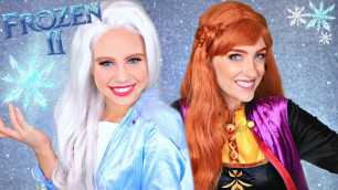 'Disney Frozen 2 Elsa and Anna Makeup and Costume Elsa, Anna, Kristoff and Olaf Head Into the Unknown'