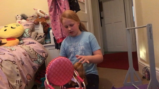 How to style and brush American girl doll curly hair