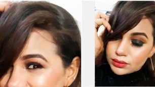 Black smokey eyes with nude lips- Makeup tutorial
