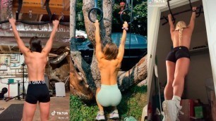 'Girl Pull Up Challenge TikTok Compilation - No Bra Workout #girlpower'