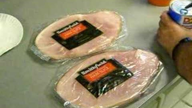 'BBQ Barbecue ham steaks'