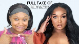 FULL FACE OF FENTY BEAUTY | SOFT GLAM MAKEUP TUTORIAL FOR BLACK WOMEN | YUNNIEROSE
