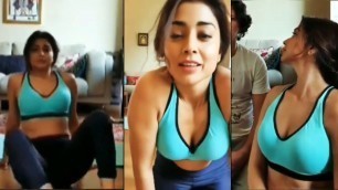 'Actress Shriya Saran Doing Yoga Workout | Shriya Saran bikini workout | Filmylooks'
