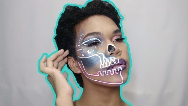 'NEON SKULL HALLOWEEN MAKEUP TUTORIAL | 1st halloween makeup look| Nathan James'
