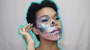 'NEON SKULL HALLOWEEN MAKEUP TUTORIAL | 1st halloween makeup look| Nathan James'