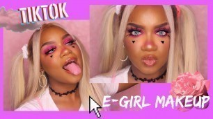 || ♡ PINK TIKTOK E-GIRL AESTHETIC MAKEUP TUTORIAL ♡ || Black Girl Edition