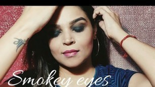Black smokey eyes with nude pink lips/glam makeup tutorial/step by step/Hindi/SHWETA DABAS