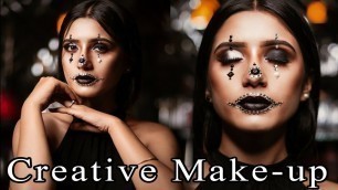 Creative Makeup Tutorial || Black and White Clown Look