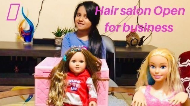 Kids fun play activity with dolls hair salons and makeup// Tanisha & Alisha’s fun play house//