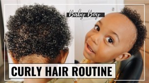 Baby Boy Curly Hair Routine! [Baby Boy NATURAL CURLY HAIR ROUTINE] | Abie K