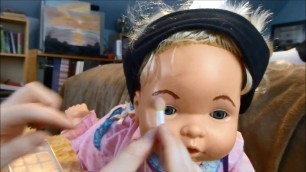 ASMR Makeup on Baby Doll | No Talking | First time makeup artist