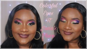 '2020 Colorful Summer Eyelook Using 3 Juvia\'s Place Palettes- Dark Skin Firendly'