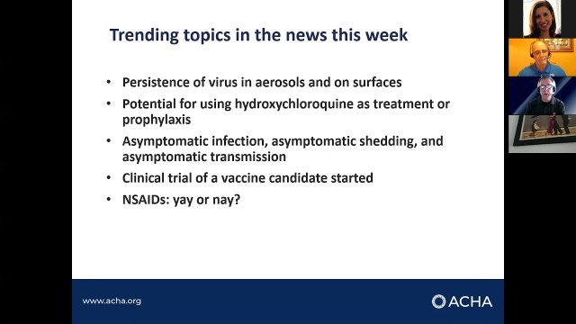 COVID-19 Update and Member Q&A: March 20, 2020