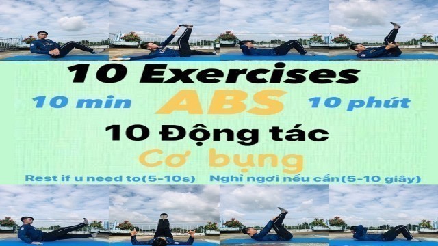 (Part 2)10min Home 6 PACK ABS WORKOUT| TOP10 ABS|6 múi tại nhà|Vừa tập vừa luyện Tiếng Anh|LittlePon