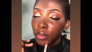 Makeup tutorial using Bimide-Adore matte liquid lipstick with Wunmi